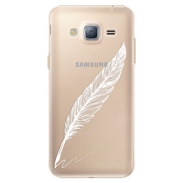 Plastové puzdro iSaprio - Writing By Feather - white - Samsung Galaxy J3 2016