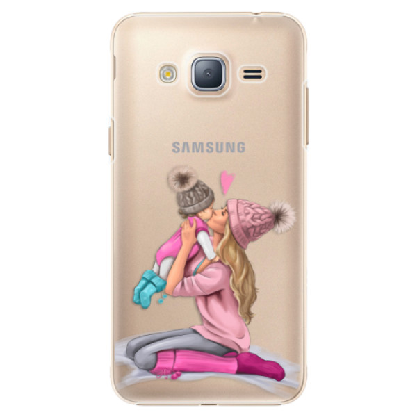 Plastové puzdro iSaprio - Kissing Mom - Blond and Girl - Samsung Galaxy J3 2016
