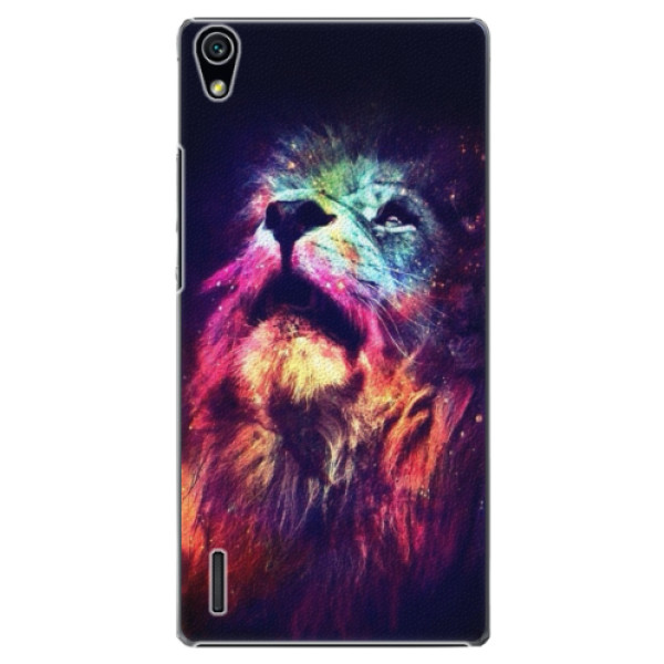 Plastové puzdro iSaprio - Lion in Colors - Huawei Ascend P7