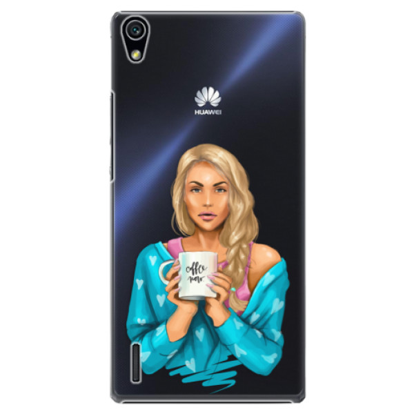 Plastové puzdro iSaprio - Coffe Now - Blond - Huawei Ascend P7