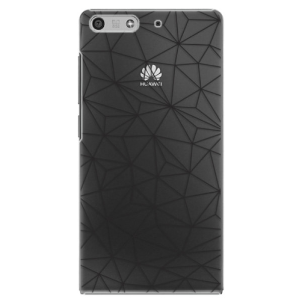 Plastové puzdro iSaprio - Abstract Triangles 03 - black - Huawei Ascend P7 Mini