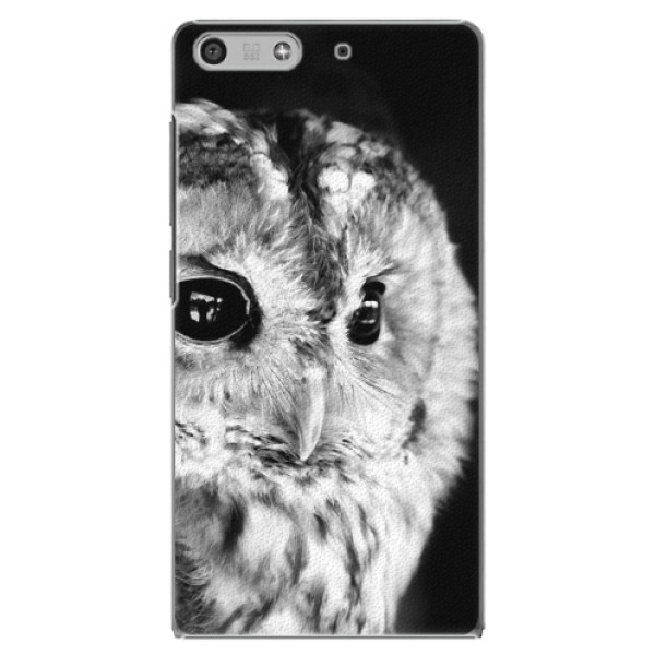 Plastové puzdro iSaprio - BW Owl - Huawei Ascend P7 Mini