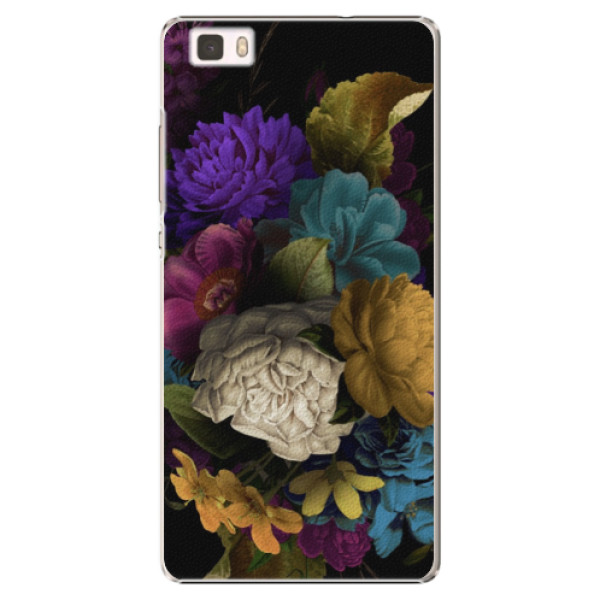 Plastové puzdro iSaprio - Dark Flowers - Huawei Ascend P8 Lite