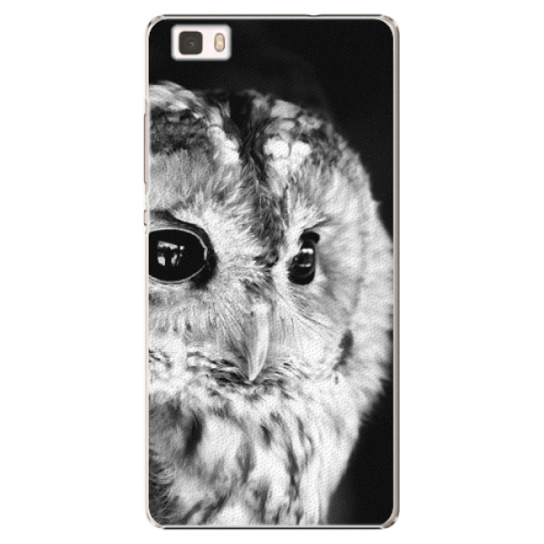 Plastové puzdro iSaprio - BW Owl - Huawei Ascend P8 Lite