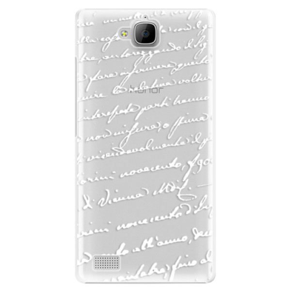 Plastové puzdro iSaprio - Handwriting 01 - white - Huawei Honor 3C