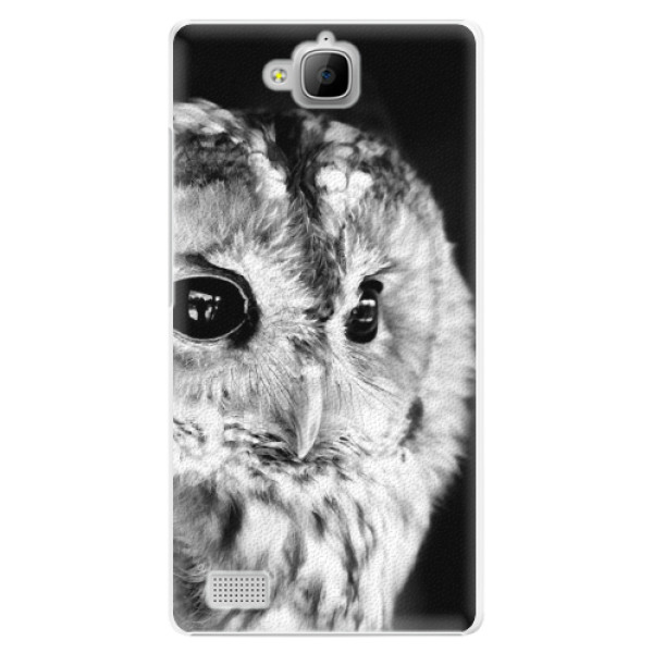 Plastové puzdro iSaprio - BW Owl - Huawei Honor 3C