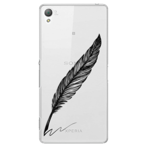 Plastové puzdro iSaprio - Writing By Feather - black - Sony Xperia Z3