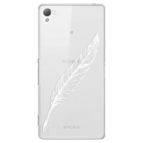 Plastové puzdro iSaprio - Writing By Feather - white - Sony Xperia Z3