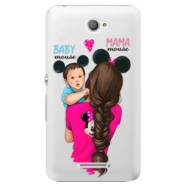 Plastové puzdro iSaprio - Mama Mouse Brunette and Boy - Sony Xperia E4
