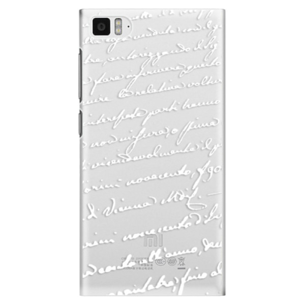 Plastové puzdro iSaprio - Handwriting 01 - white - Xiaomi Mi3