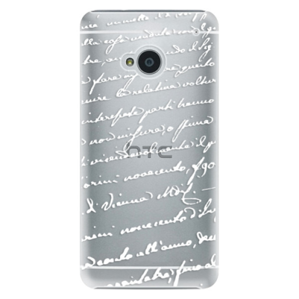Plastové puzdro iSaprio - Handwriting 01 - white - HTC One M7