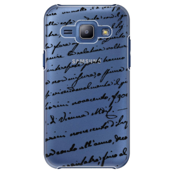 Plastové puzdro iSaprio - Handwriting 01 - black - Samsung Galaxy J1