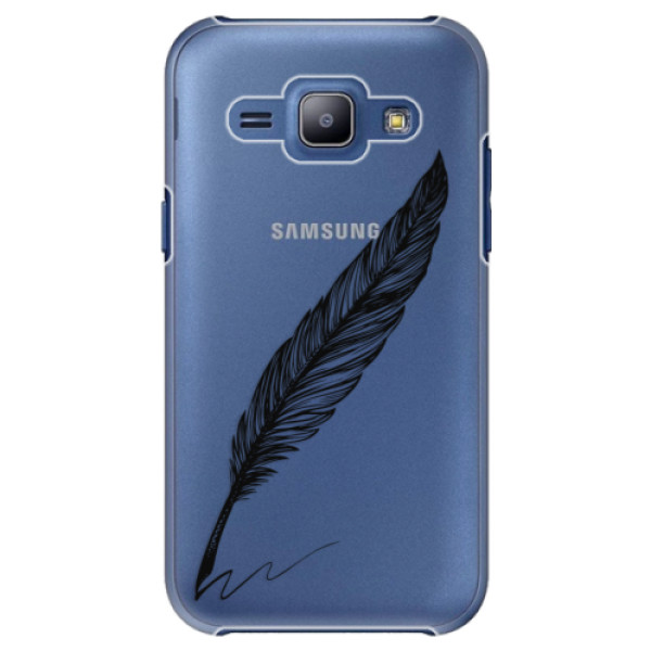 Plastové puzdro iSaprio - Writing By Feather - black - Samsung Galaxy J1