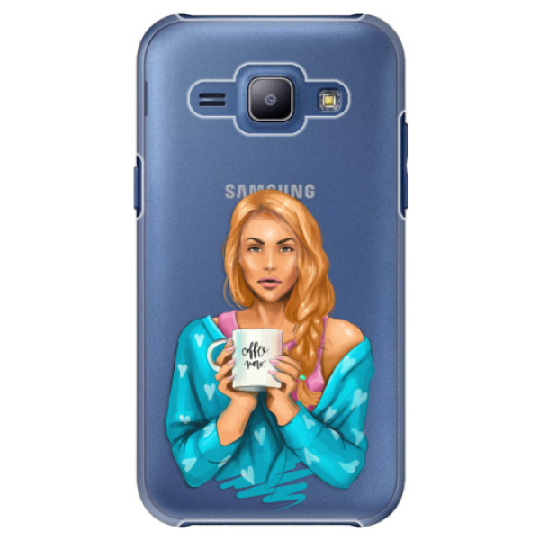 Plastové puzdro iSaprio - Coffe Now - Redhead - Samsung Galaxy J1
