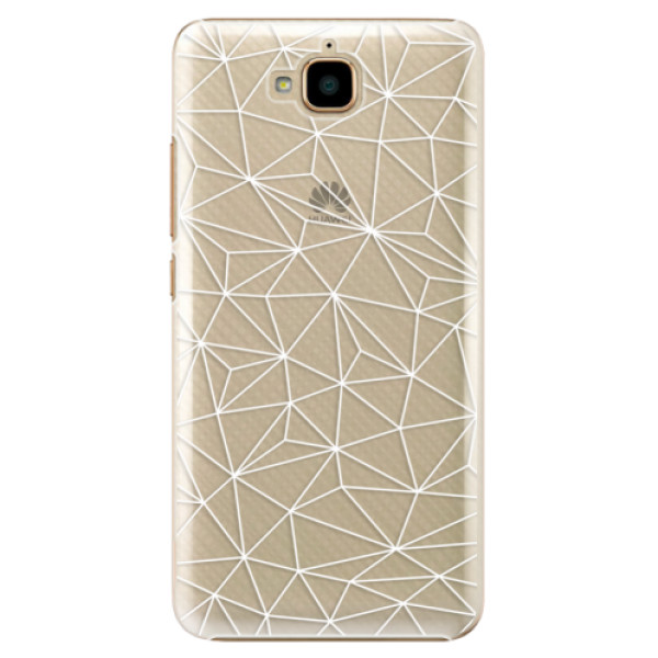 Plastové puzdro iSaprio - Abstract Triangles 03 - white - Huawei Y6 Pro