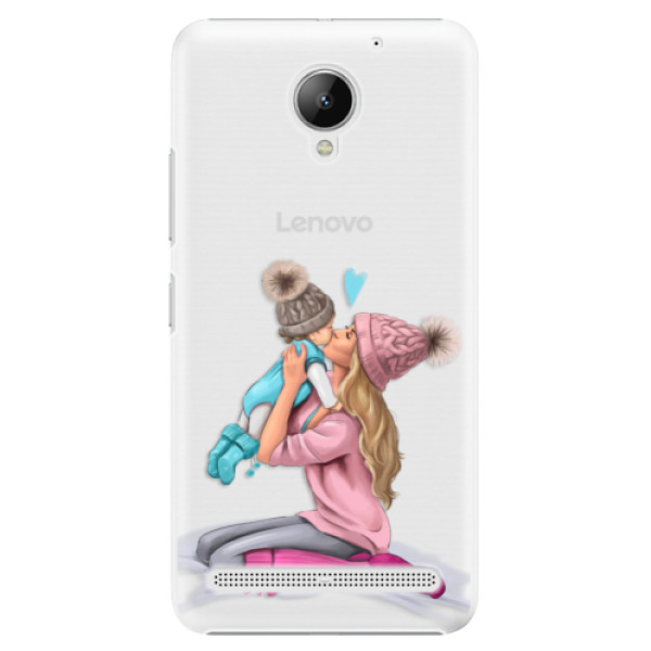 Plastové puzdro iSaprio - Kissing Mom - Blond and Boy - Lenovo C2