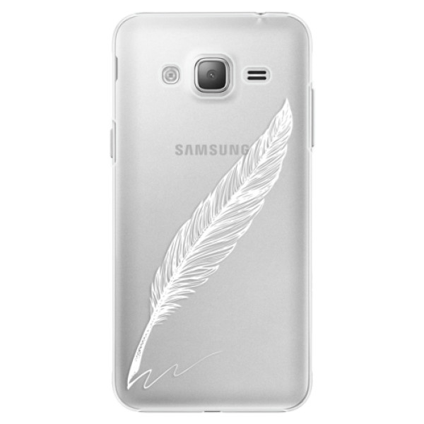 Plastové puzdro iSaprio - Writing By Feather - white - Samsung Galaxy J3