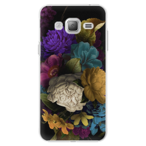 Plastové puzdro iSaprio - Dark Flowers - Samsung Galaxy J3