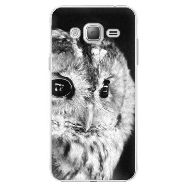 Plastové puzdro iSaprio - BW Owl - Samsung Galaxy J3