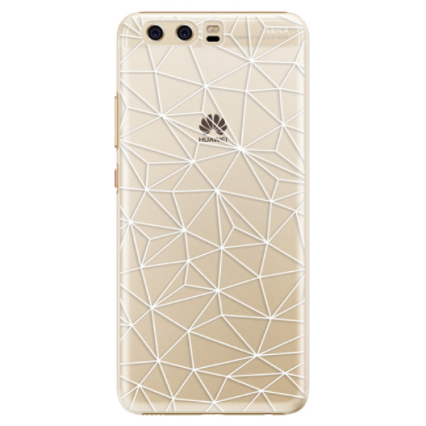 Plastové puzdro iSaprio - Abstract Triangles 03 - white - Huawei P10