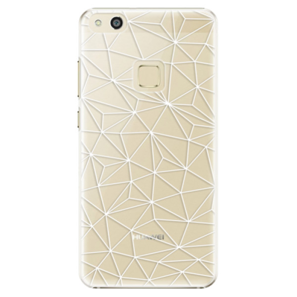 Plastové puzdro iSaprio - Abstract Triangles 03 - white - Huawei P10 Lite