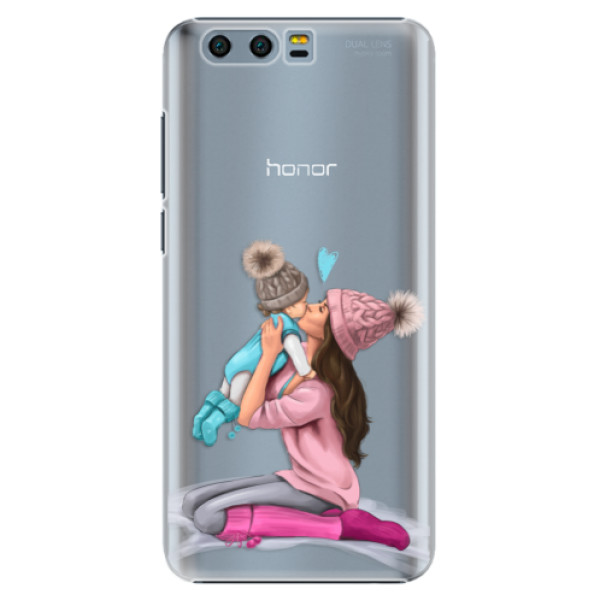 Plastové puzdro iSaprio - Kissing Mom - Brunette and Boy - Huawei Honor 9
