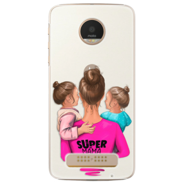 Plastové puzdro iSaprio - Super Mama - Two Girls - Lenovo Moto Z Play