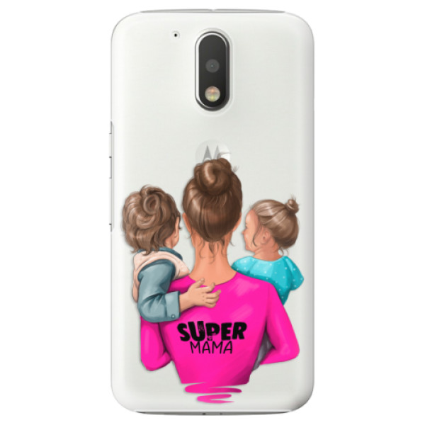 Plastové puzdro iSaprio - Super Mama - Boy and Girl - Lenovo Moto G4 / G4 Plus
