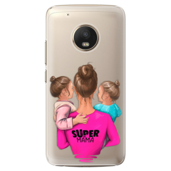 Plastové puzdro iSaprio - Super Mama - Two Girls - Lenovo Moto G5 Plus