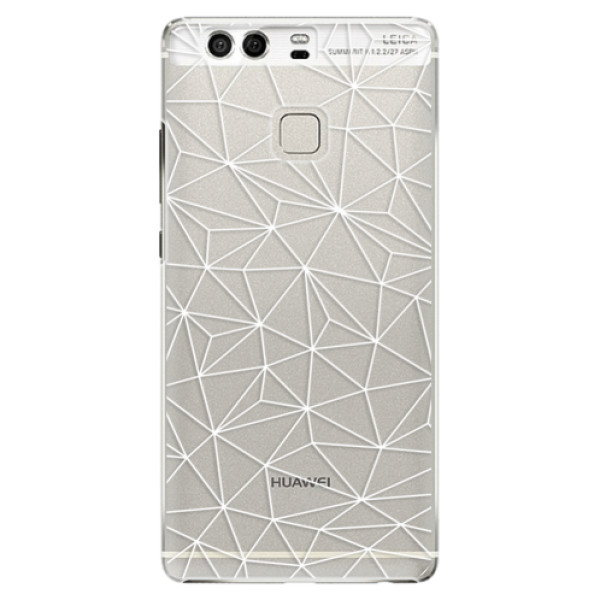 Plastové puzdro iSaprio - Abstract Triangles 03 - white - Huawei P9