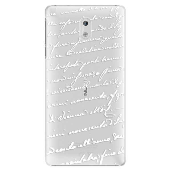 Plastové puzdro iSaprio - Handwriting 01 - white - Nokia 3
