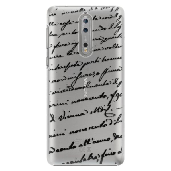 Plastové puzdro iSaprio - Handwriting 01 - black - Nokia 8