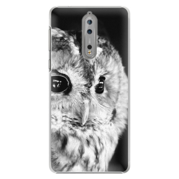 Plastové puzdro iSaprio - BW Owl - Nokia 8