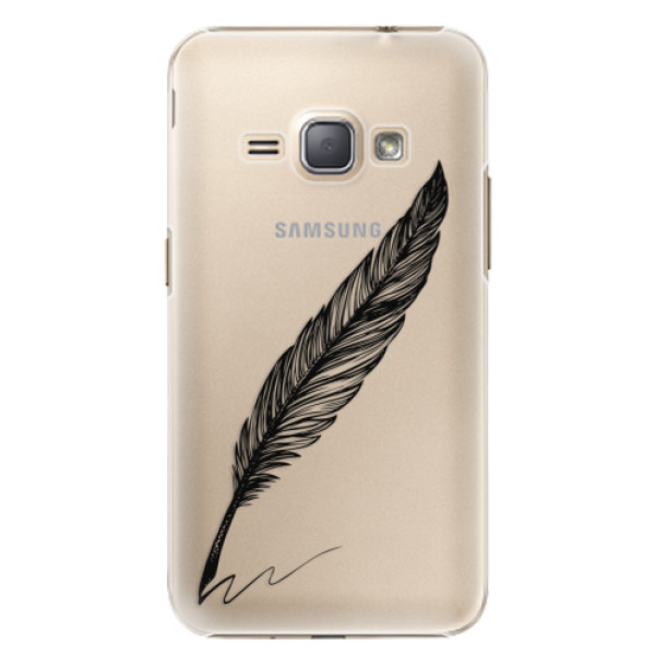 Plastové puzdro iSaprio - Writing By Feather - black - Samsung Galaxy J1 2016