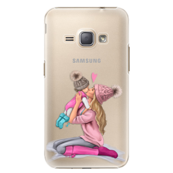Plastové puzdro iSaprio - Kissing Mom - Blond and Girl - Samsung Galaxy J1 2016