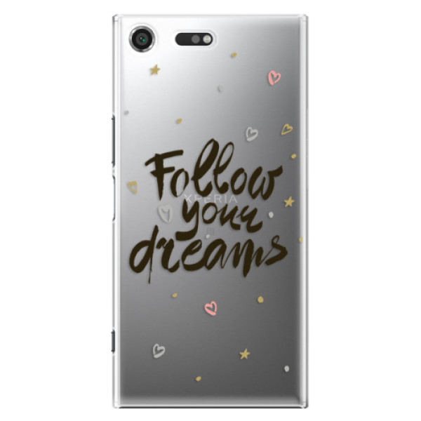 Plastové puzdro iSaprio - Follow Your Dreams - black - Sony Xperia XZ Premium