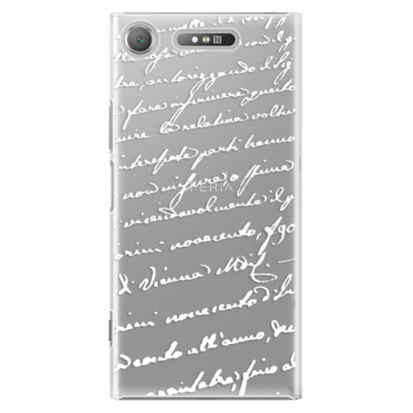Plastové puzdro iSaprio - Handwriting 01 - white - Sony Xperia XZ1