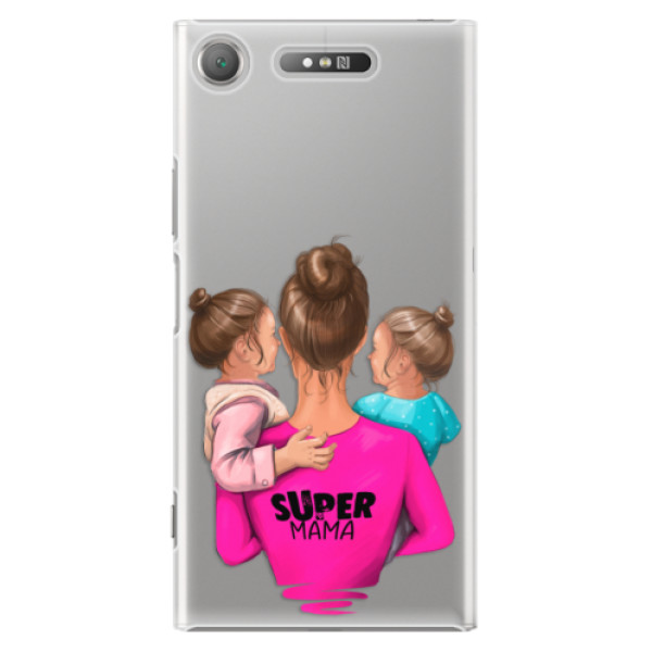 Plastové puzdro iSaprio - Super Mama - Two Girls - Sony Xperia XZ1