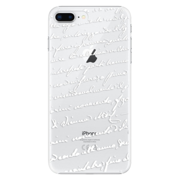 Plastové puzdro iSaprio - Handwriting 01 - white - iPhone 8 Plus