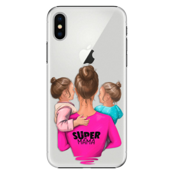 Plastové puzdro iSaprio - Super Mama - Two Girls - iPhone X