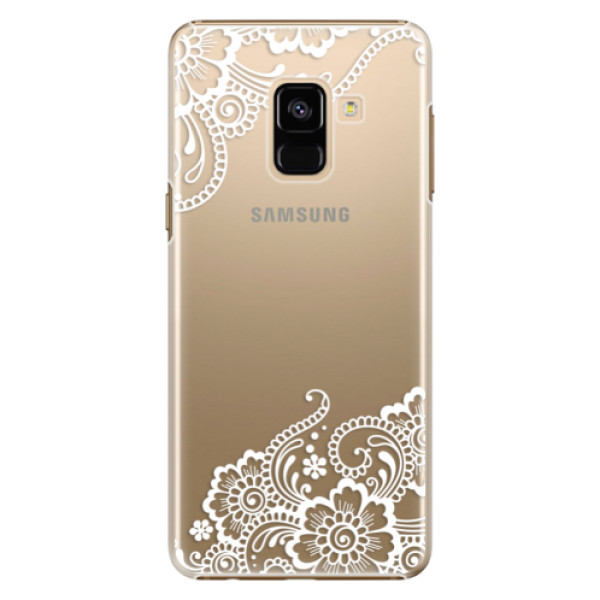 Plastové puzdro iSaprio - White Lace 02 - Samsung Galaxy A8 2018
