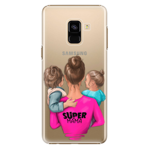 Plastové puzdro iSaprio - Super Mama - Boy and Girl - Samsung Galaxy A8 2018