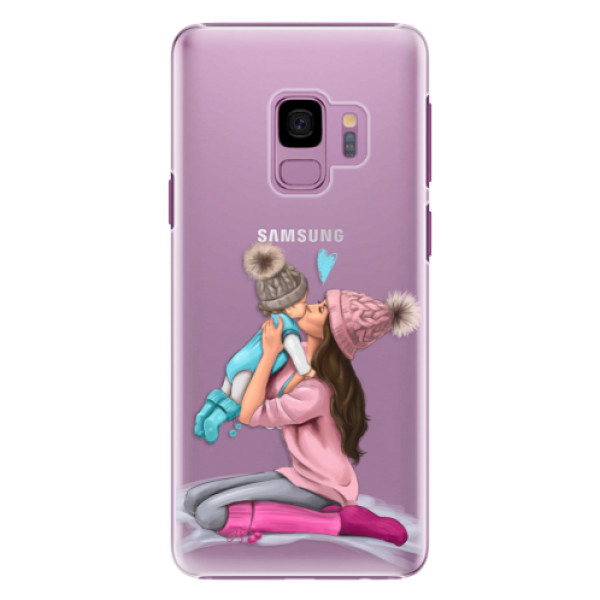 Plastové puzdro iSaprio - Kissing Mom - Brunette and Boy - Samsung Galaxy S9