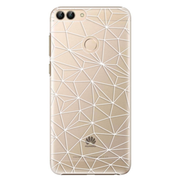 Plastové puzdro iSaprio - Abstract Triangles 03 - white - Huawei P Smart