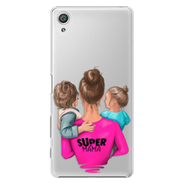 Plastové puzdro iSaprio - Super Mama - Boy and Girl - Sony Xperia X