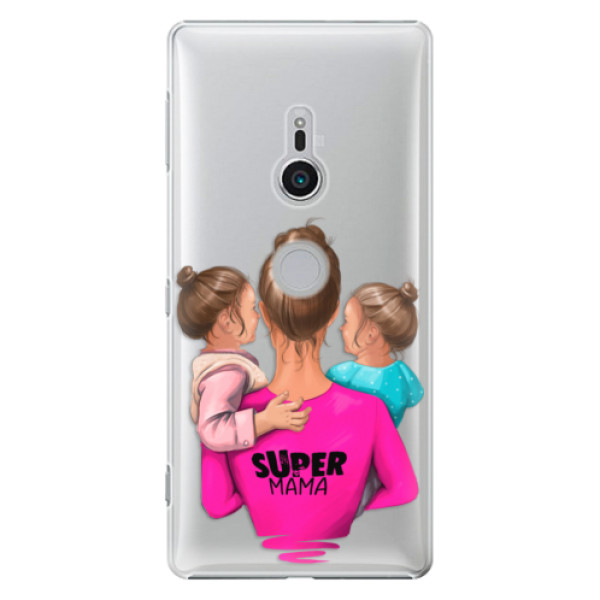 Plastové puzdro iSaprio - Super Mama - Two Girls - Sony Xperia XZ2