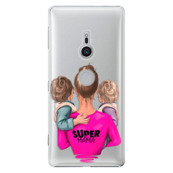 Plastové puzdro iSaprio - Super Mama - Two Boys - Sony Xperia XZ2