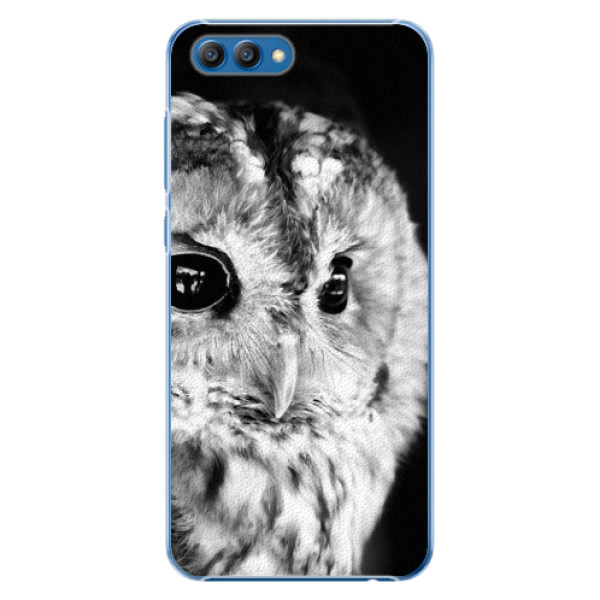 Plastové puzdro iSaprio - BW Owl - Huawei Honor View 10