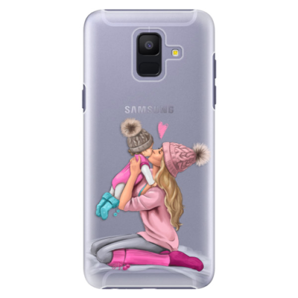 Plastové puzdro iSaprio - Kissing Mom - Blond and Girl - Samsung Galaxy A6
