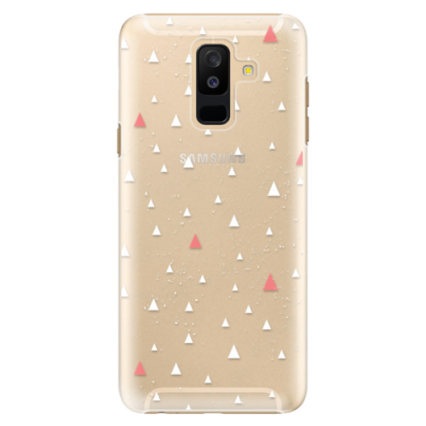Plastové puzdro iSaprio - Abstract Triangles 02 - white - Samsung Galaxy A6+